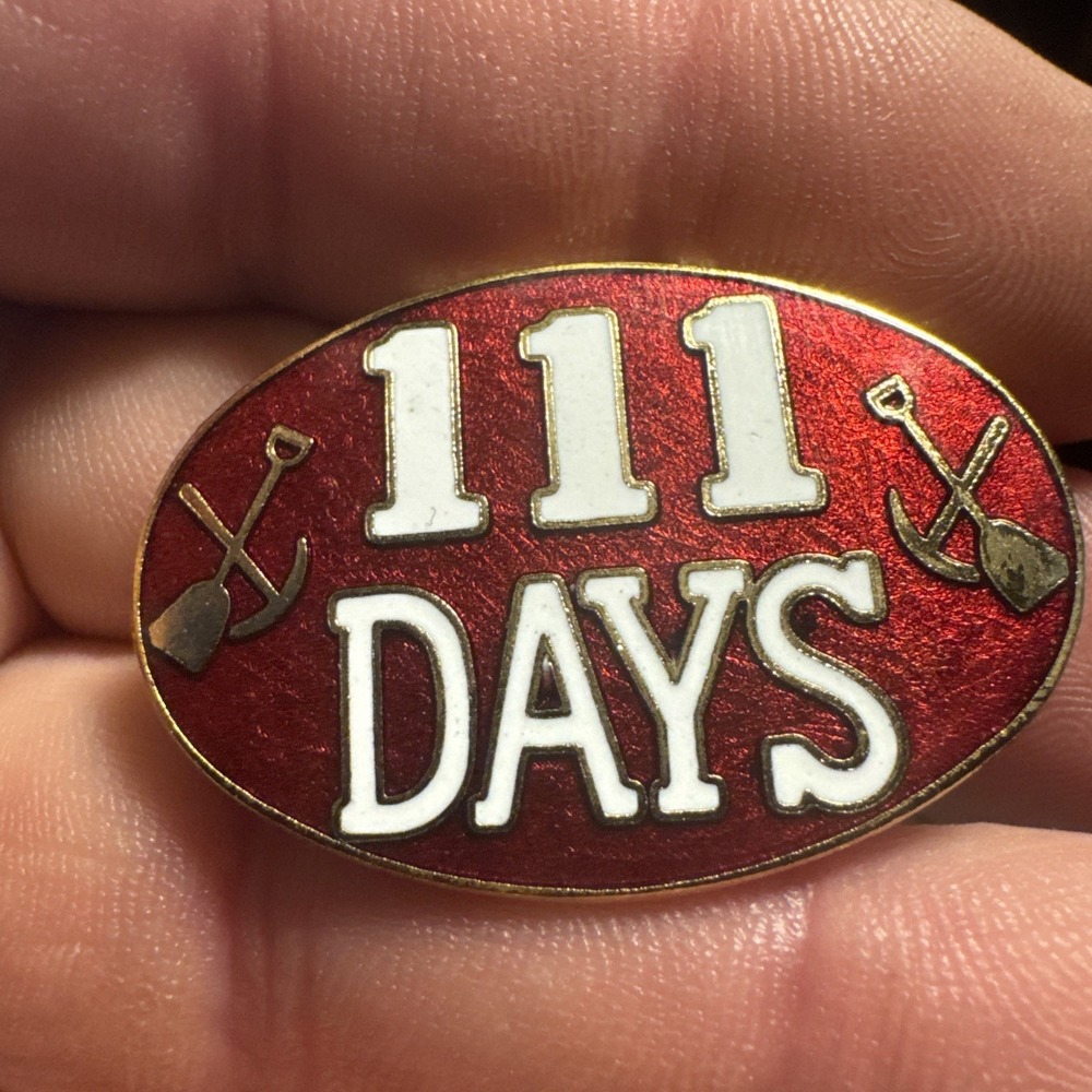 Old Vintage 111 Days Miner Strike Hat Coat Lapel PIN Charm